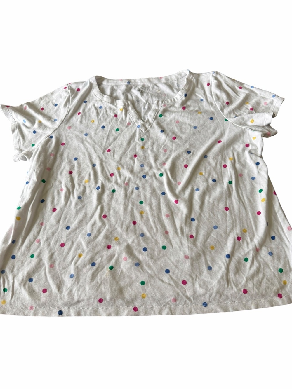 Kim Rogers White Polka Dot Tee - Multicolor Dots